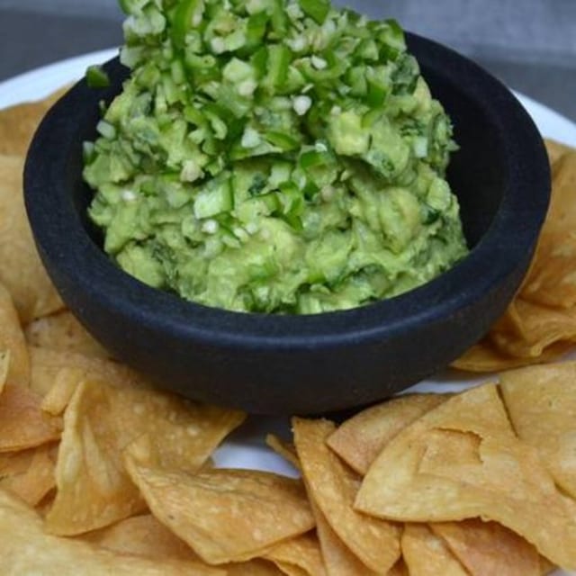 Guacamole with Serrano Peppers.