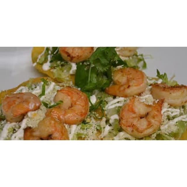 Camaron (Shrimp) Tostada.