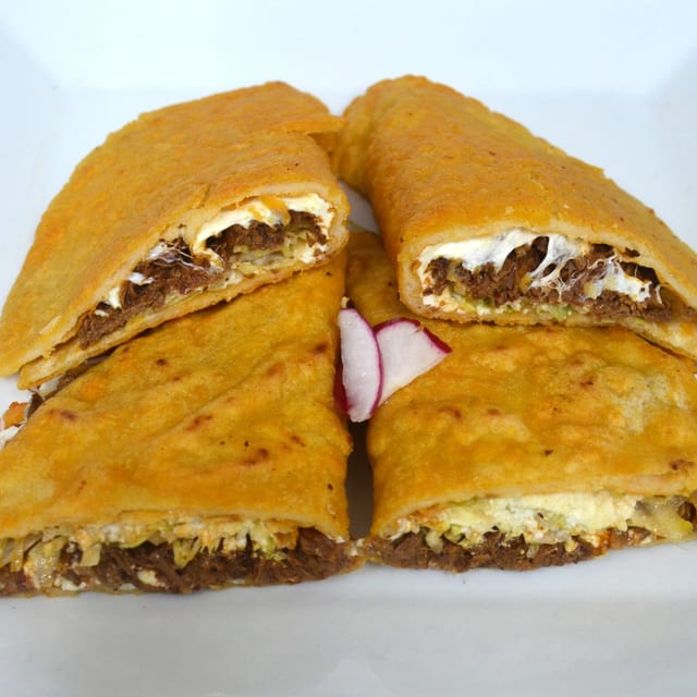Pre- Hispanic Birria Quesadilla. Soup Is Not Included.